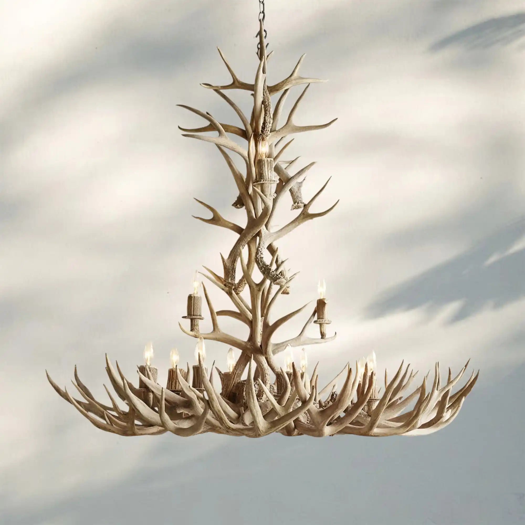 Natural Antler Chandelier 48" - NaturalBlushlighting