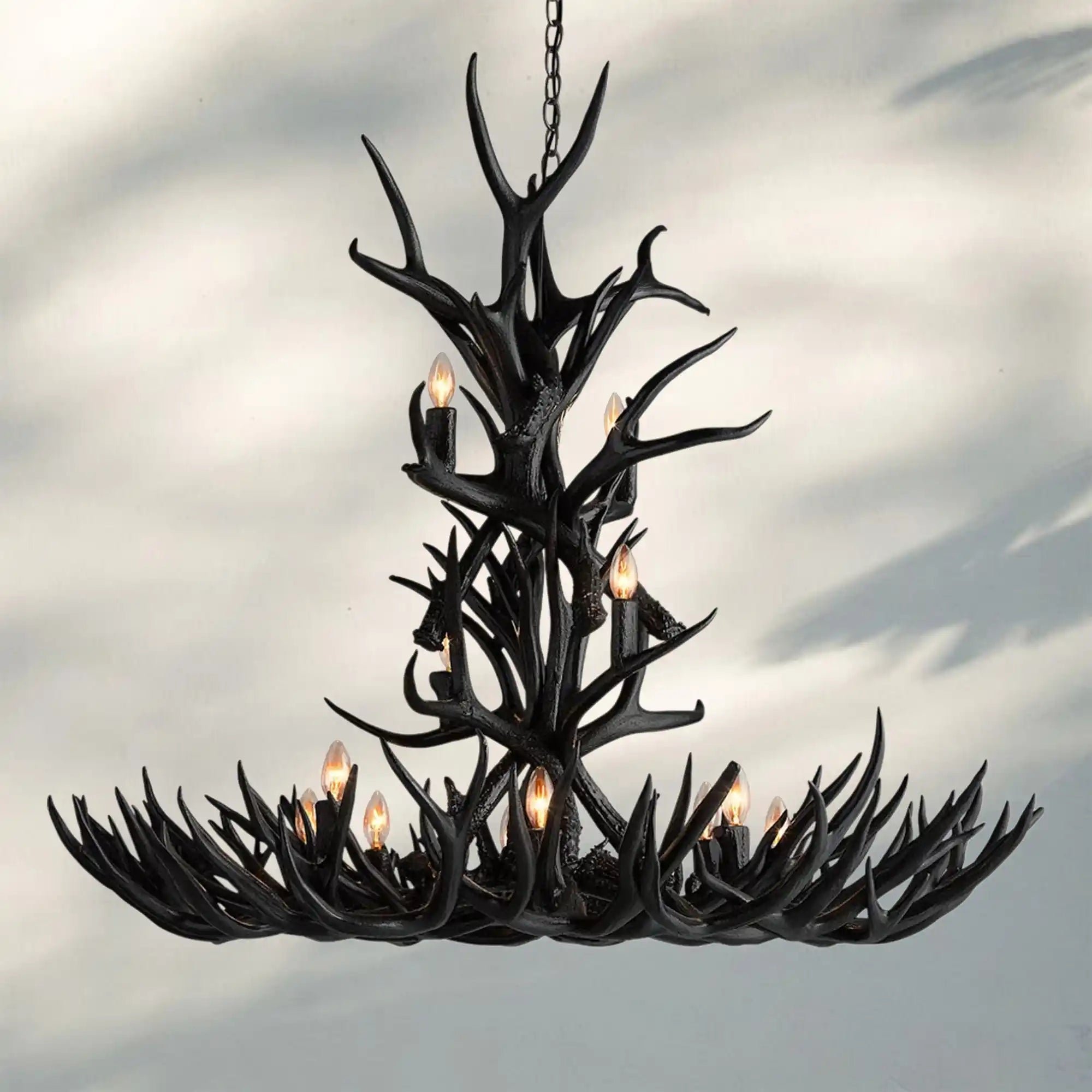 Natural Antler Chandelier 48" - NaturalBlushlighting