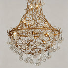 Nature-inspired Brass Tree Chandelier with Glazed Glass Flowers - Style D/L78.7"*W39.4"*H25.59"(L200cm*W100cm*H65cm)Warm LightBlushlighting