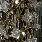 Nature-inspired Brass Tree Chandelier with Glazed Glass Flowers - Style D/L78.7"*W39.4"*H25.59"(L200cm*W100cm*H65cm)Warm LightBlushlighting