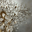 Nature-inspired Brass Tree Chandelier with Glazed Glass Flowers - Style D/L78.7"*W39.4"*H25.59"(L200cm*W100cm*H65cm)Warm LightBlushlighting