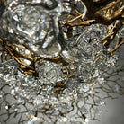 Nature-inspired Brass Tree Chandelier with Glazed Glass Flowers - Style D/L78.7"*W39.4"*H25.59"(L200cm*W100cm*H65cm)Warm LightBlushlighting
