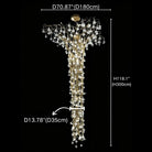 Nature-inspired Brass Tree Chandelier with Glazed Glass Flowers - Style D/L78.7"*W39.4"*H25.59"(L200cm*W100cm*H65cm)Warm LightBlushlighting
