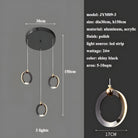 NEBULA Chandelier - 3 rings - 12" x 60" / 30cm x 150cm - 24WCool Light (6000K)Blushlighting