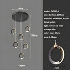 NEBULA Chandelier - 5 rings - 12" x 60" / 30cm x 150cm - 40WCool Light (6000K)Blushlighting