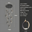 NEBULA Chandelier - 6 rings - 16" x 79" / 40cm x 200cm - 48WCool Light (6000K)Blushlighting