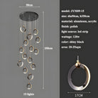 NEBULA Chandelier - 7 rings - 16" x 79" / 40cm x 200cm - 56WCool Light (6000K)Blushlighting