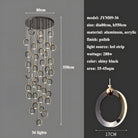NEBULA Chandelier - 7 rings - 16" x 79" / 40cm x 200cm - 56WCool Light (6000K)Blushlighting