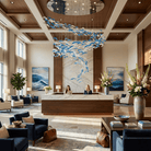Nerissa LED Glass Dolphin Chandelier - Dia 59.1″ × H 70.9″Blue & ClearWarm LightBlushlighting