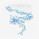 Nerissa LED Glass Dolphin Chandelier - Dia 59.1″ × H 70.9″Blue & ClearWarm LightBlushlighting