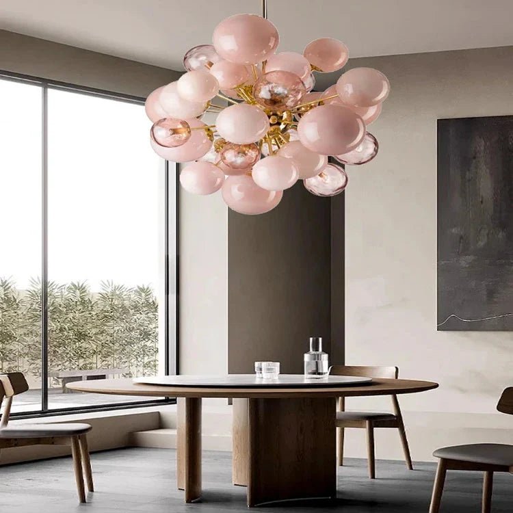 Neve Glass Bubble Chandelier - Warm Light 3000kBlushlighting