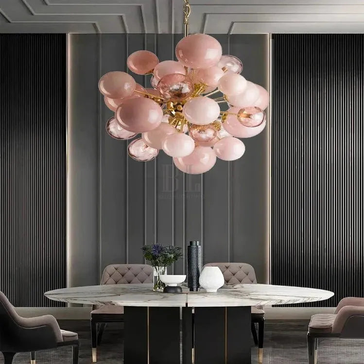 Neve Glass Bubble Chandelier - Warm Light 3000kBlushlighting