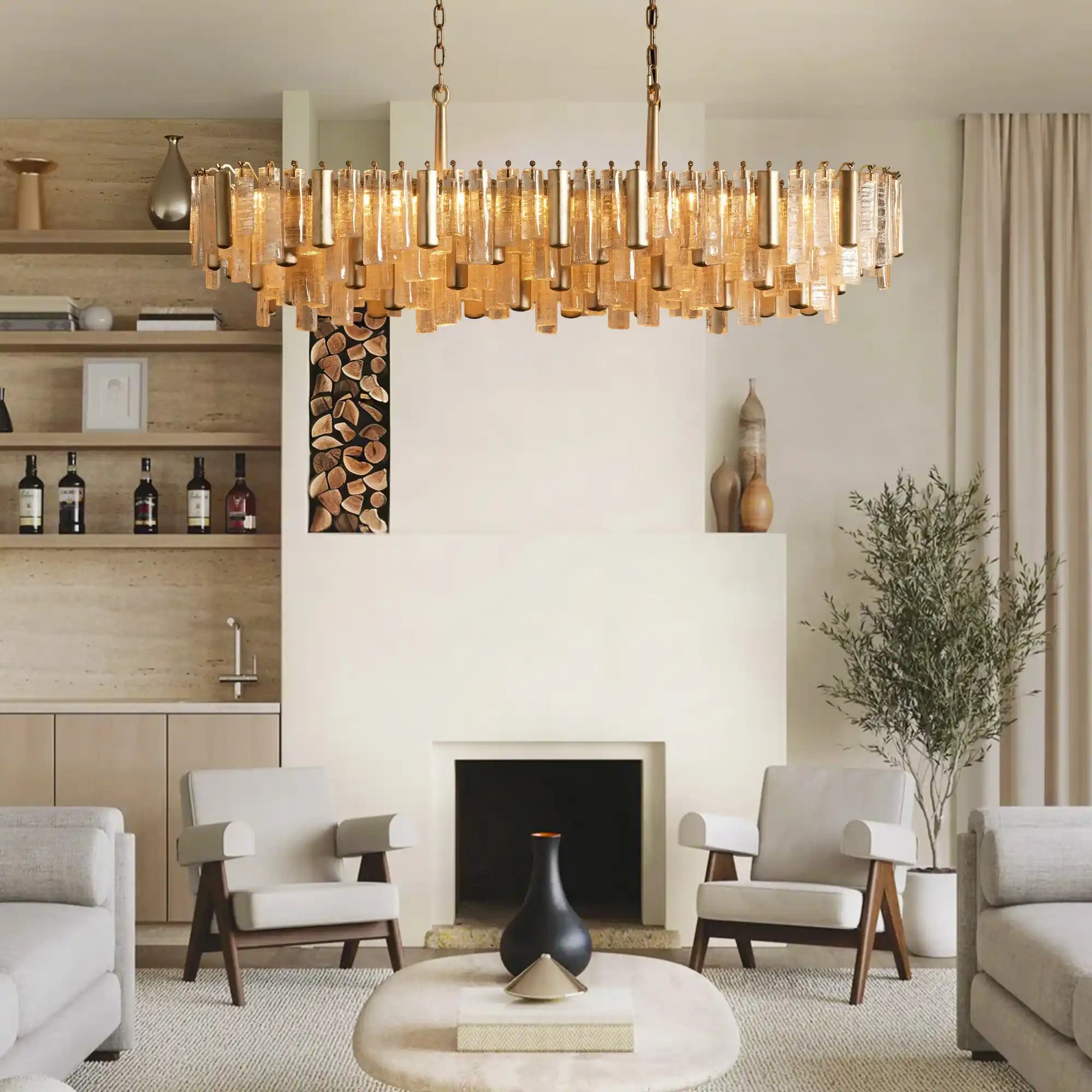 Neve Linear Chandelier - BrassBlushlighting