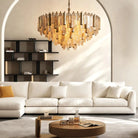 Neve Round Chandelier - BrassBlushlighting