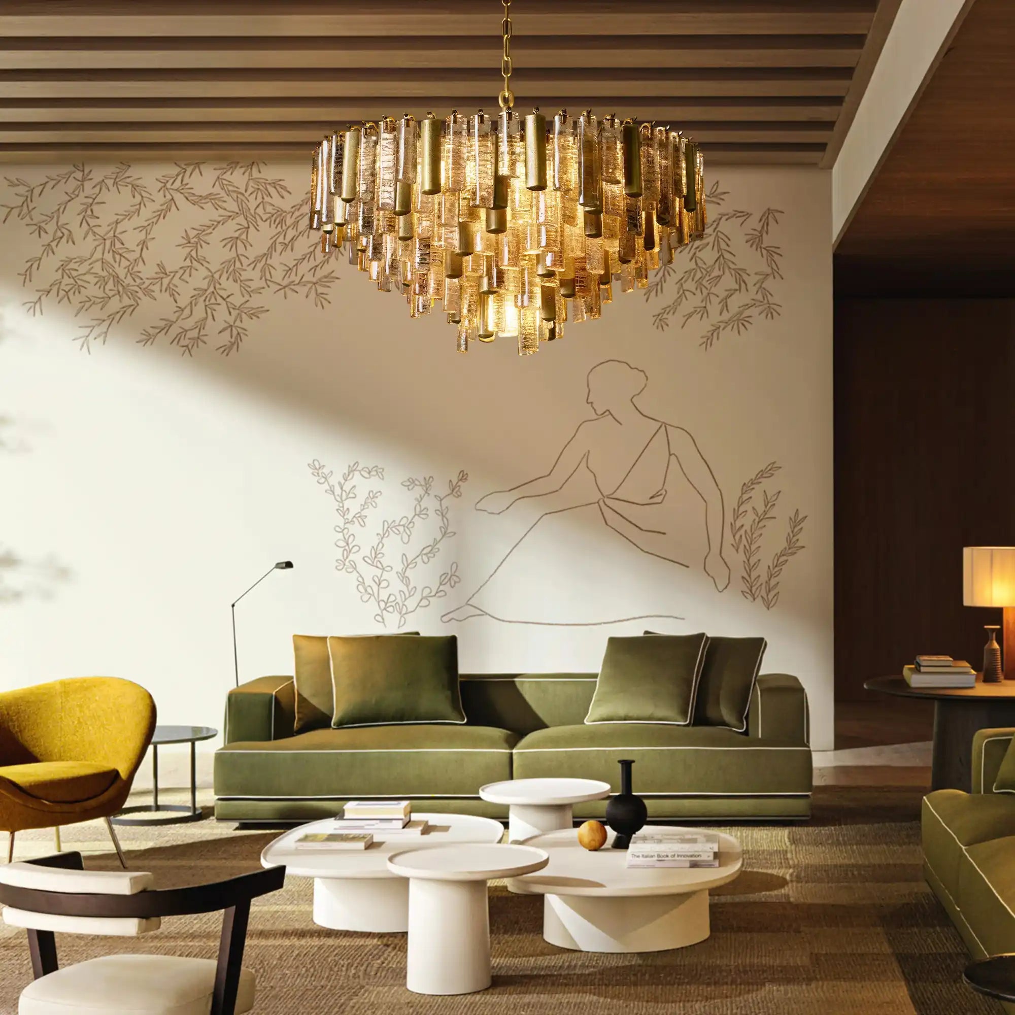 Neve Round Chandelier - BrassBlushlighting