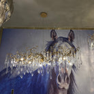 New Clear Crystal Rain Copper Branch Chandelier Modern Designer Pendant Light For Dining Table/Kitchen Island-Chandeliers-Blushlighting