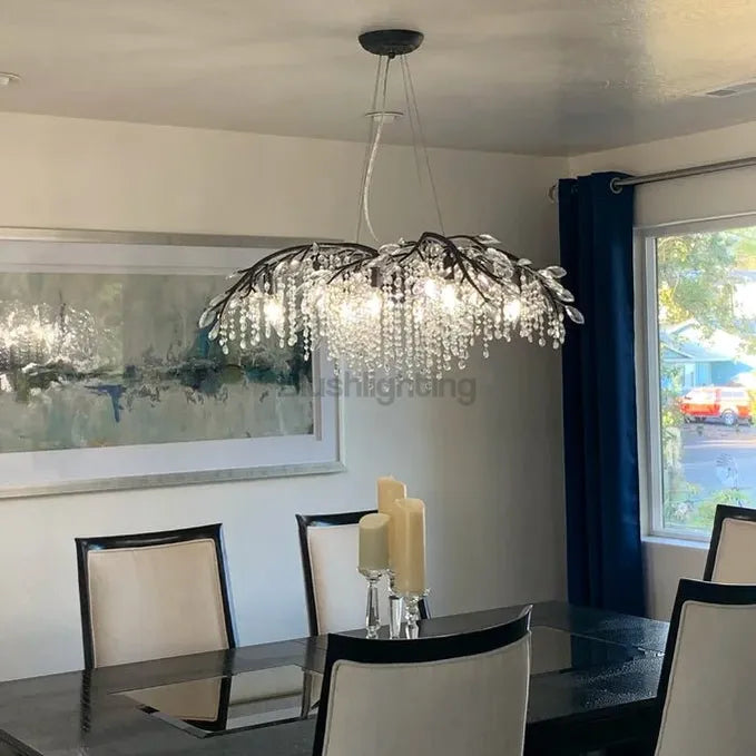 New Luxury Branch Crystal Pendant Chandelier Designer Creative Art Dining Room/Living Room Light Fixture - L74.8"*W29.52"*H23.0"GoldWarm LightBlushlighting