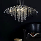 New Luxury Branch Crystal Pendant Chandelier Designer Creative Art Dining Room/Living Room Light Fixture - L26.8"*W29.52"*H14.2"ChromeWarm LightBlushlighting