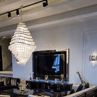 New Luxury Wavy Multi-tiered Crystal Chandelier for Living Room - 22 Lights/D39.4"*H74.4"Blushlighting