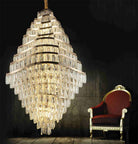New Luxury Wavy Multi-tiered Crystal Chandelier for Living Room - 22 Lights/D39.4"*H74.4"Blushlighting