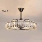 New Modern Invisible Fan Light Candle Crystal Chandelier - Blushlighting