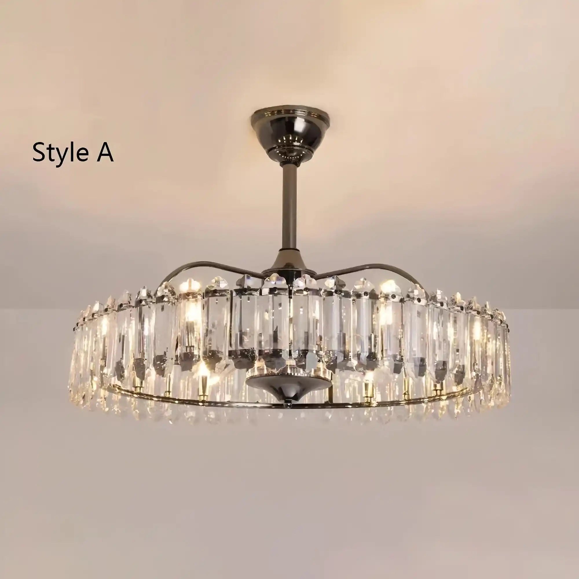 New Modern Invisible Fan Light Candle Crystal Chandelier - Blushlighting