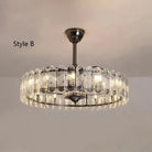 New Modern Invisible Fan Light Candle Crystal Chandelier - Style B: D26.0"Three - Color Light (Warm/White/Natural)Blushlighting