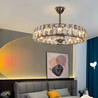 New Modern Invisible Fan Light Candle Crystal Chandelier - Style B: D35.4"Three - Color Light (Warm/White/Natural)Blushlighting