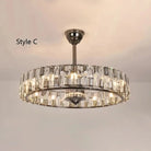 New Modern Invisible Fan Light Candle Crystal Chandelier - Blushlighting