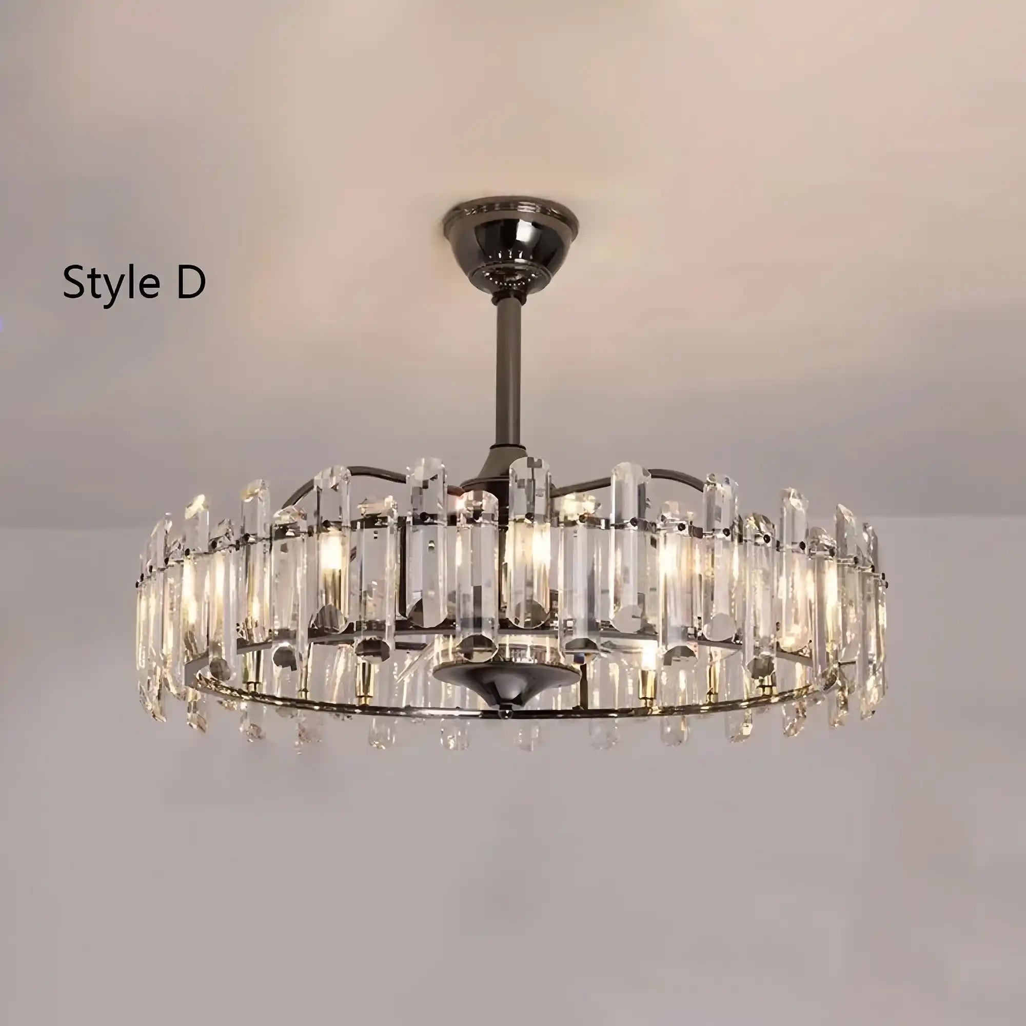 New Modern Invisible Fan Light Candle Crystal Chandelier - Blushlighting
