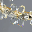 New Style Flower Crystal Chandelier For Living Room Petal Ring Pendant Lighting Fixture for Girls Bedroom - Rectangle L36.6"Dimmable Warm LightBlushlighting