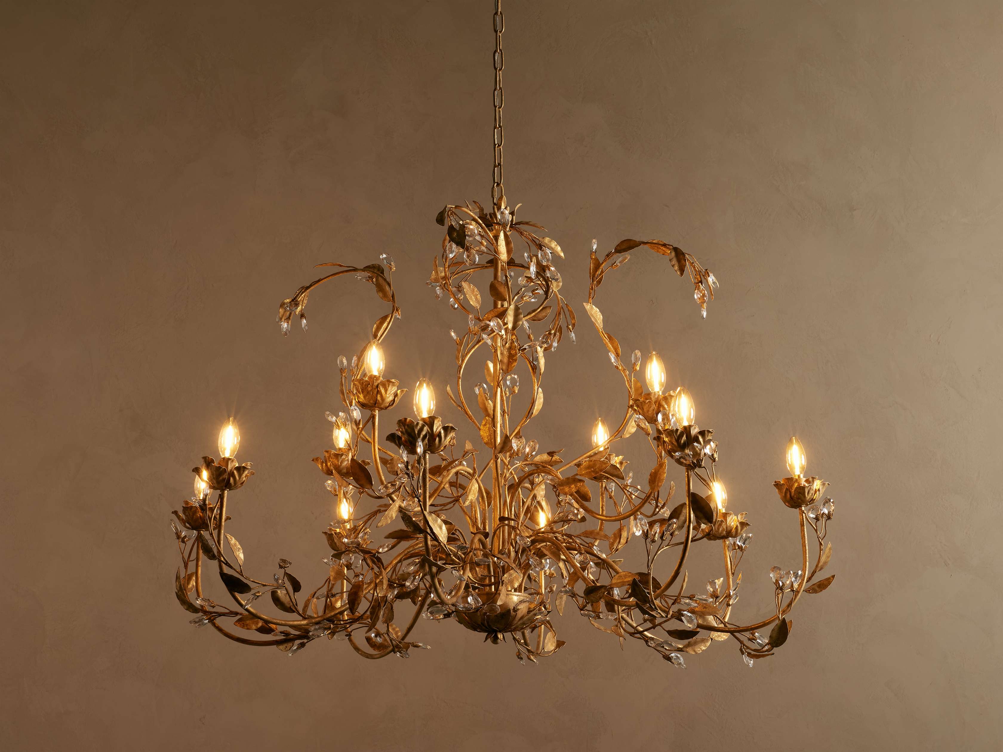 Nicoletta Round Chandelier - GOLD48"Blushlighting