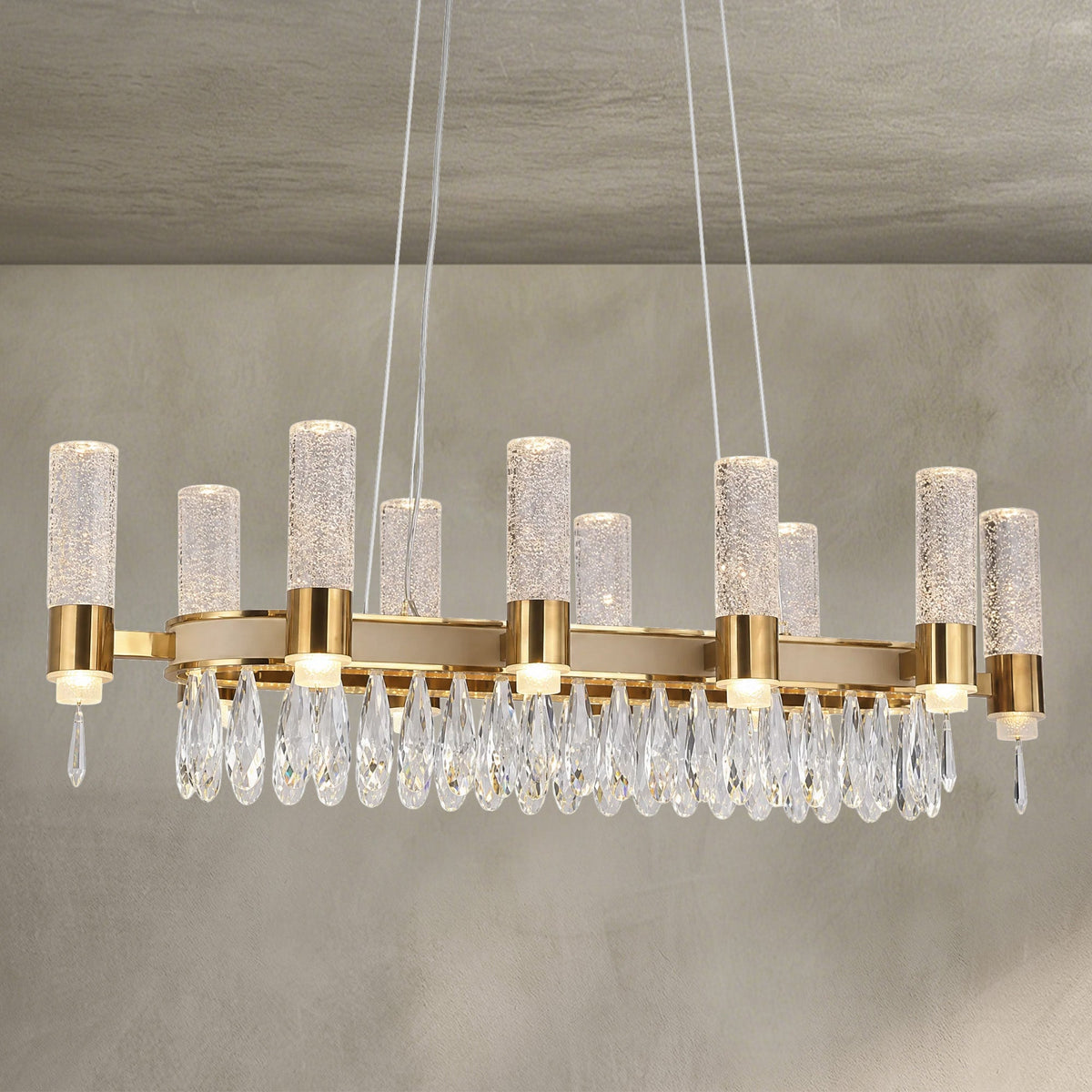 Nido Crystal Linear Chandelier - Blushlighting