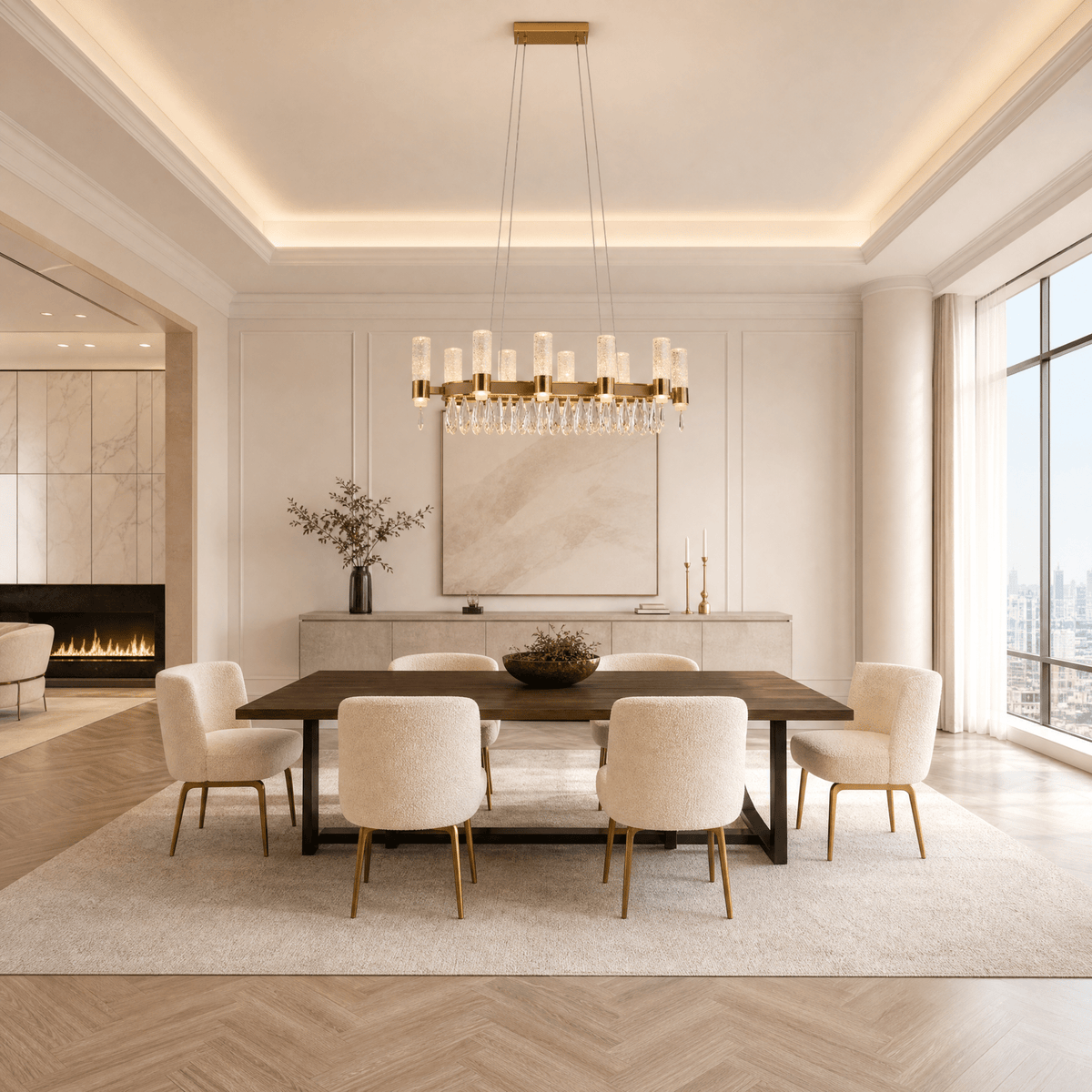 Nido Crystal Linear Chandelier - Blushlighting
