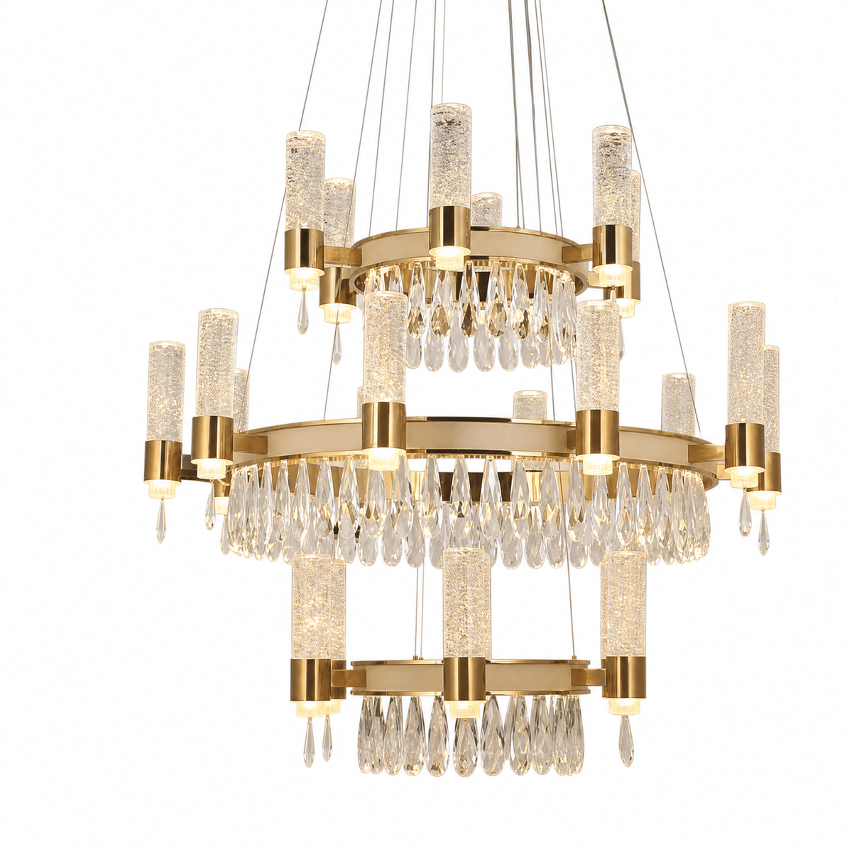 Nido Crystal Trio Chandelier - Blushlighting