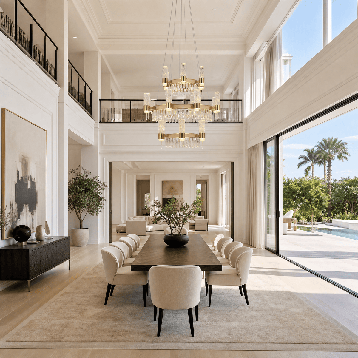 Nido Crystal Trio Chandelier - Blushlighting