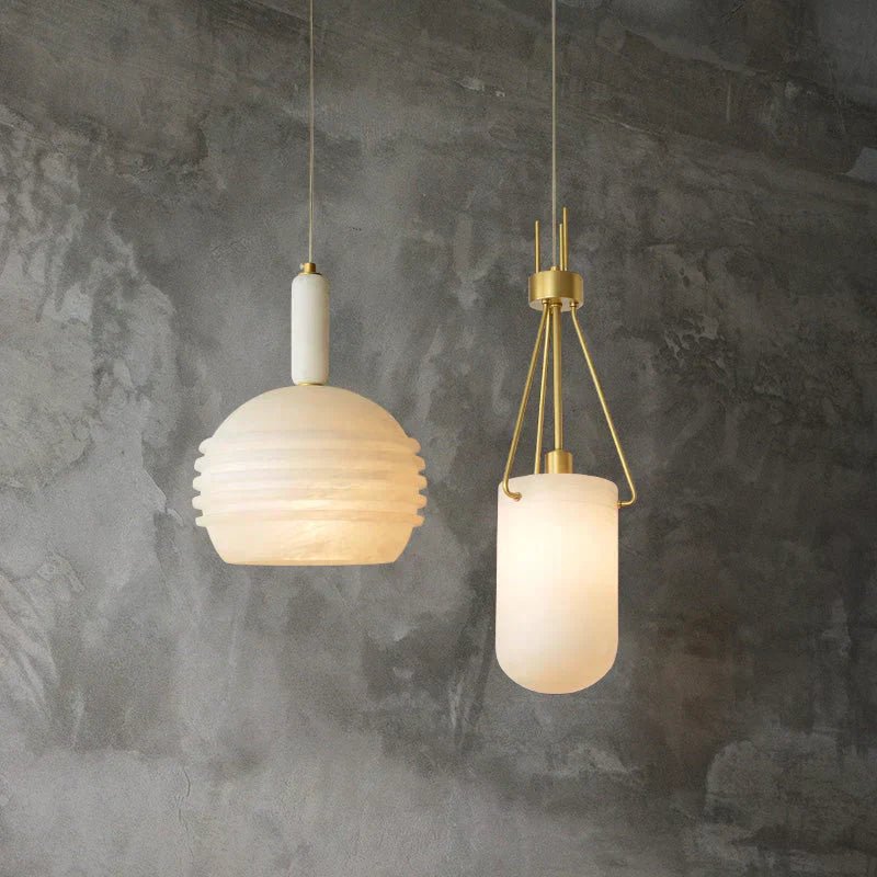 Nina Modern Alabaster Pendant Light, Alabaster Pendant Lamp Besides Bed - ABlushlighting
