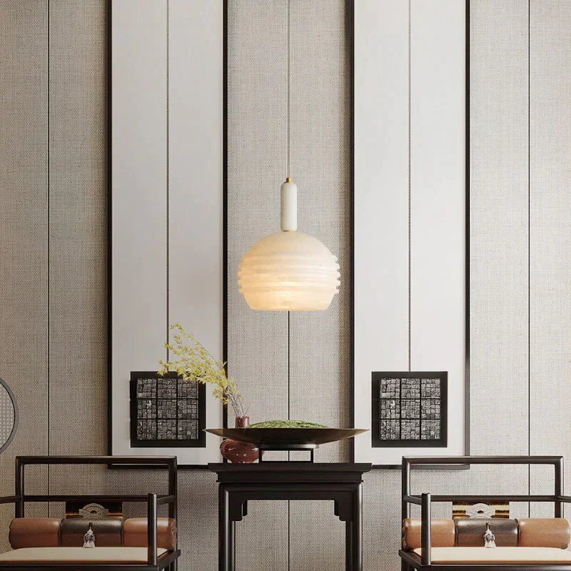 Nina Modern Alabaster Pendant Light, Alabaster Pendant Lamp Besides Bed - ABlushlighting