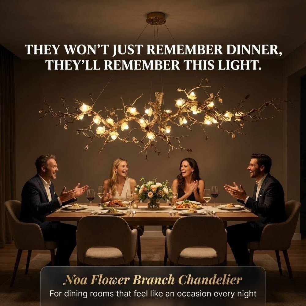 Noa Flower Branch Chandelier - L47.24” (120 cm)Warm White 3000KBlushlighting
