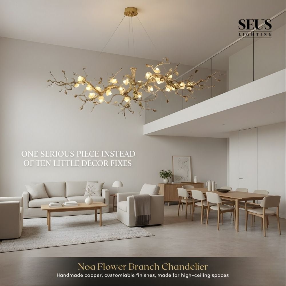Noa Flower Branch Chandelier - L47.24” (120 cm)Warm White 3000KBlushlighting