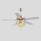 Noiseless Crystal Ceiling Fan Fandelier with Lights 52" - SilverBlushlighting