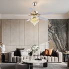 Noiseless Crystal Ceiling Fan Fandelier with Lights 52" - BlackBlushlighting