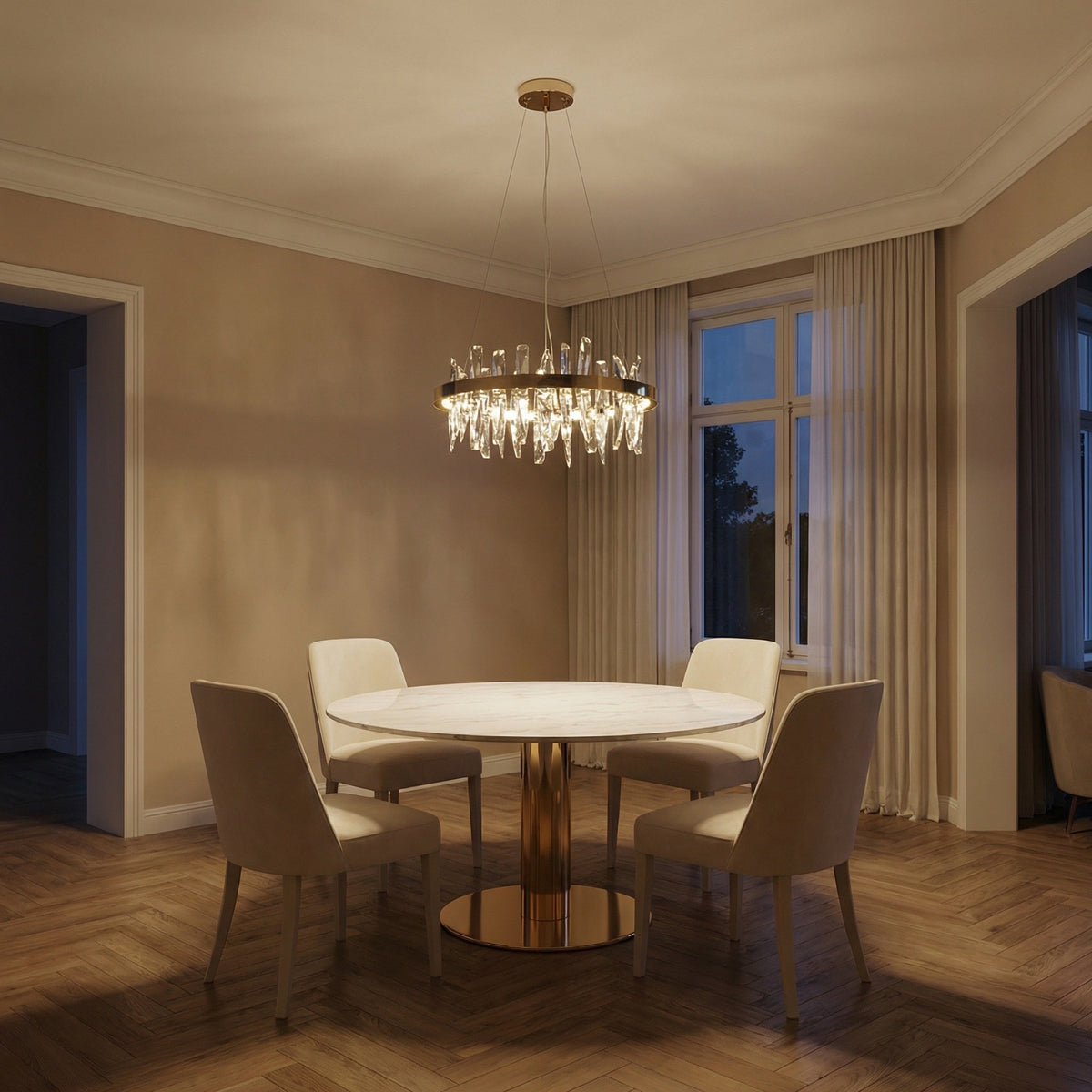 Nora Round Crystal Pendant Light - Ø23.6" × H9.8" (Ø60 × H25 cm)Blushlighting