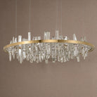 Nora Round Crystal Pendant Light - Ø39.4" × H9.8" (Ø100 × H25 cm)Blushlighting