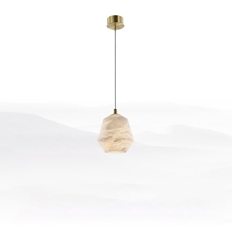 Nordic Alabaster and Brass Minimalist Pendant Light - Style EBlushlighting