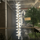 Nordic Art Long Magnolia alba Glass Ceiling Chandelier for Staircase/Hallway/Entryway Light Fixture-Chandeliers-Blushlighting-Blushlighting