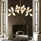 Nordic Art Long Magnolia alba Glass Ceiling Chandelier for Staircase/Hallway/Entryway Light Fixture-Chandeliers-Blushlighting-Blushlighting