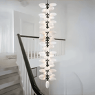Nordic Art Long Magnolia alba Glass Ceiling Chandelier for Staircase/Hallway/Entryway Light Fixture-Chandeliers-Blushlighting-Blushlighting