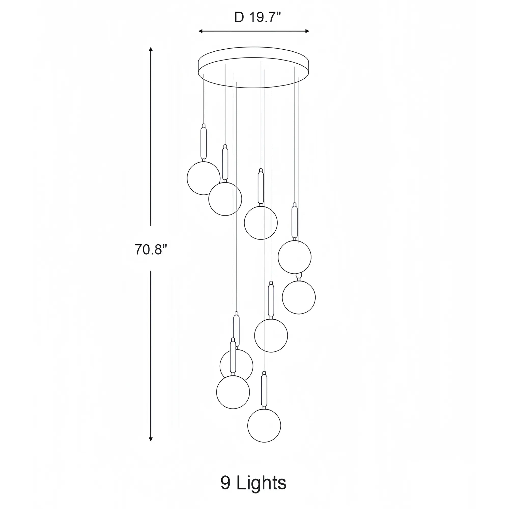 Nordic Extra Large Minimalist Long Pendant Light for High Ceiling Staircase-