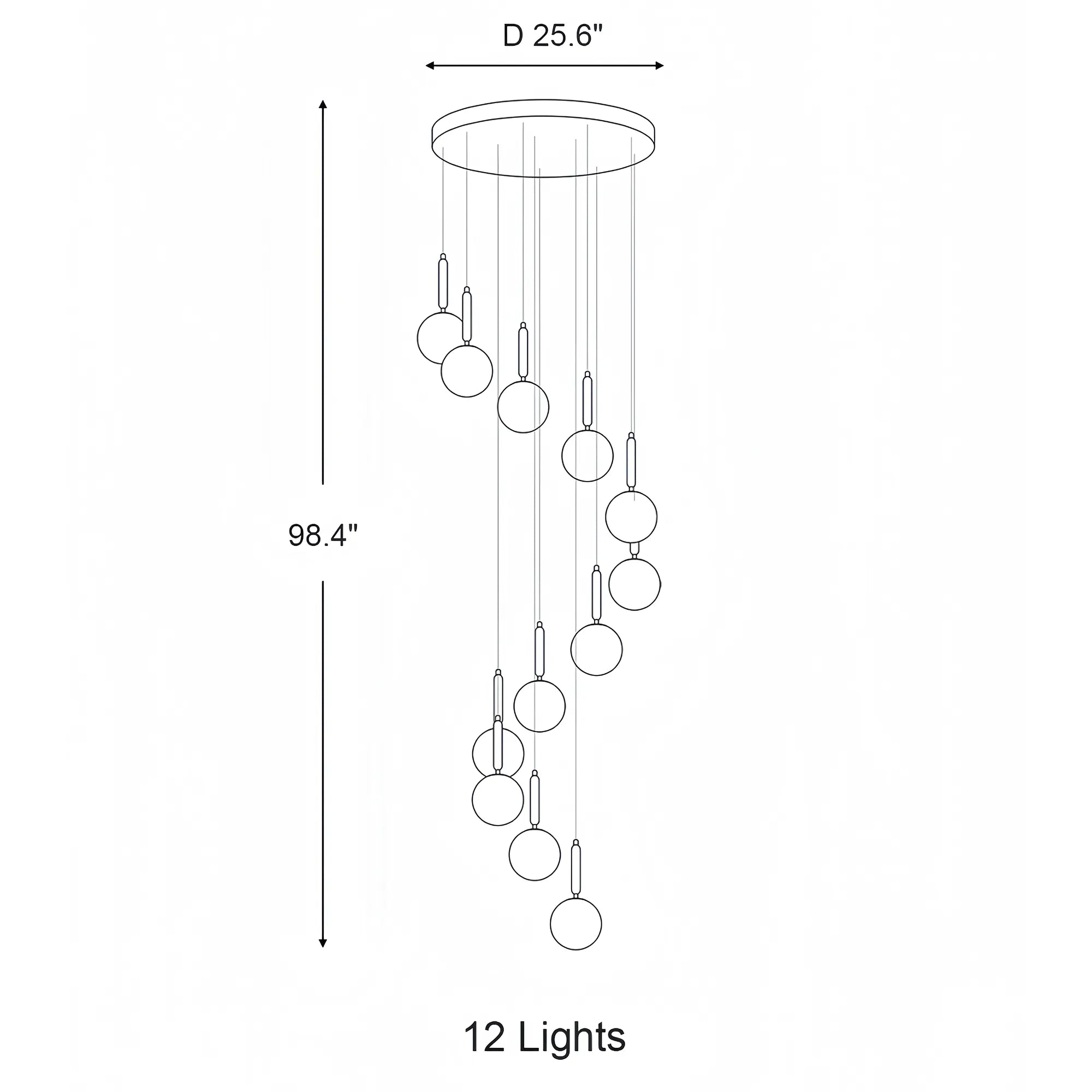 Nordic Extra Large Minimalist Long Pendant Light for High Ceiling Staircase-